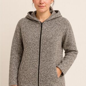 Gray Hooded Zip-Up Jacket